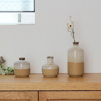 画像2: 土と釉薬の一輪挿し花瓶 Bron